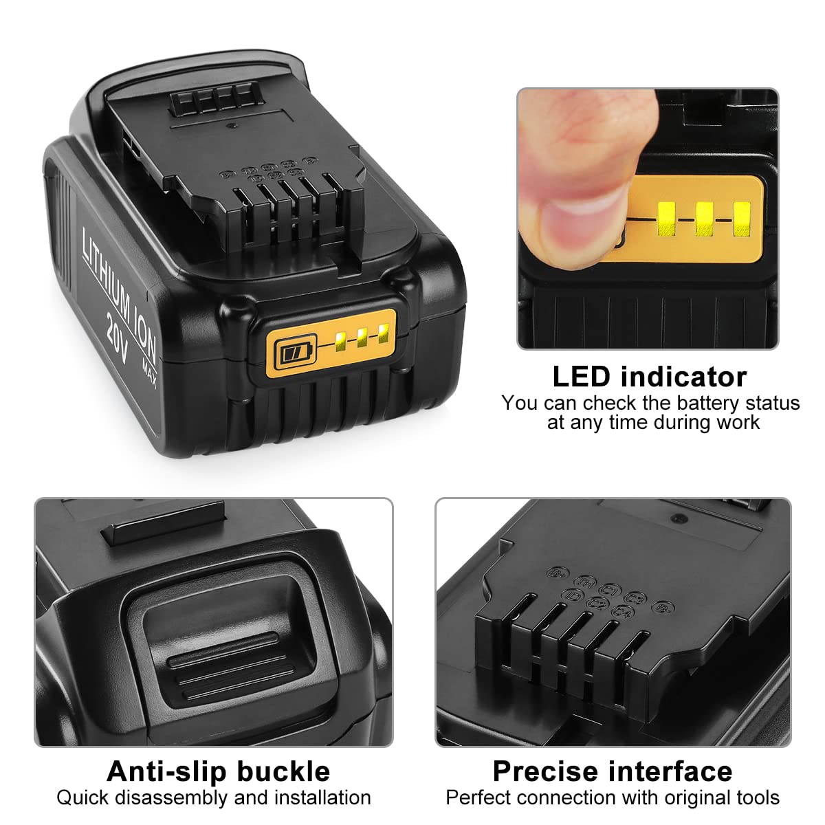 BatPower 2Pack 6.5Ah CMCB204 20V V20 Battery With Charger Combo Replacement Craftsman 20v Battery Charger Kit Cbcb104 20v 6 0ah Cmcb206 4 0ah Cmcb204 20v