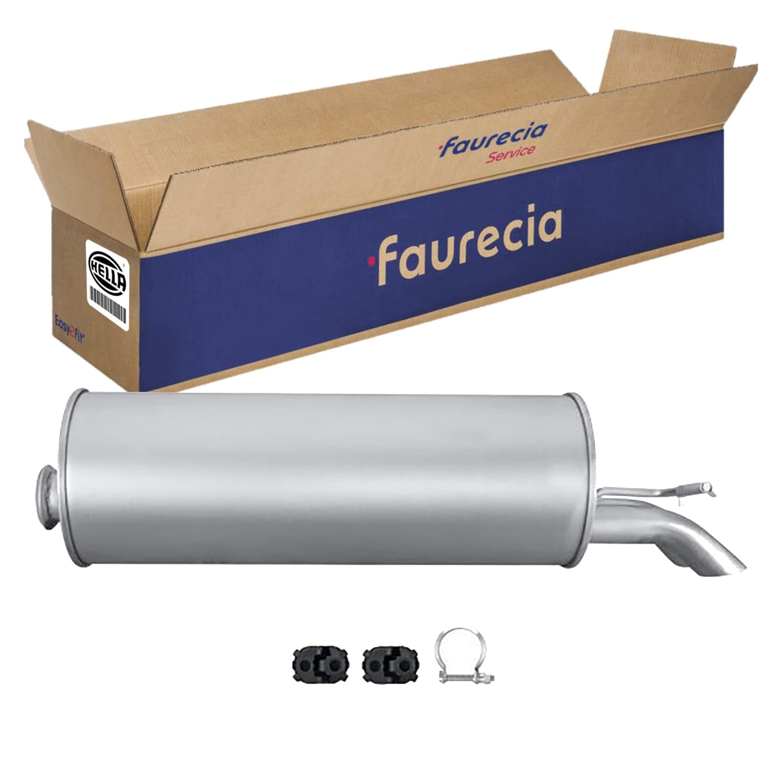 HELLA 8LD 366 027-361 Tłumik końcowy - Easy2Fit® Kit - z tyłu - jednoczęściowy - Komplet z elementami do montażu