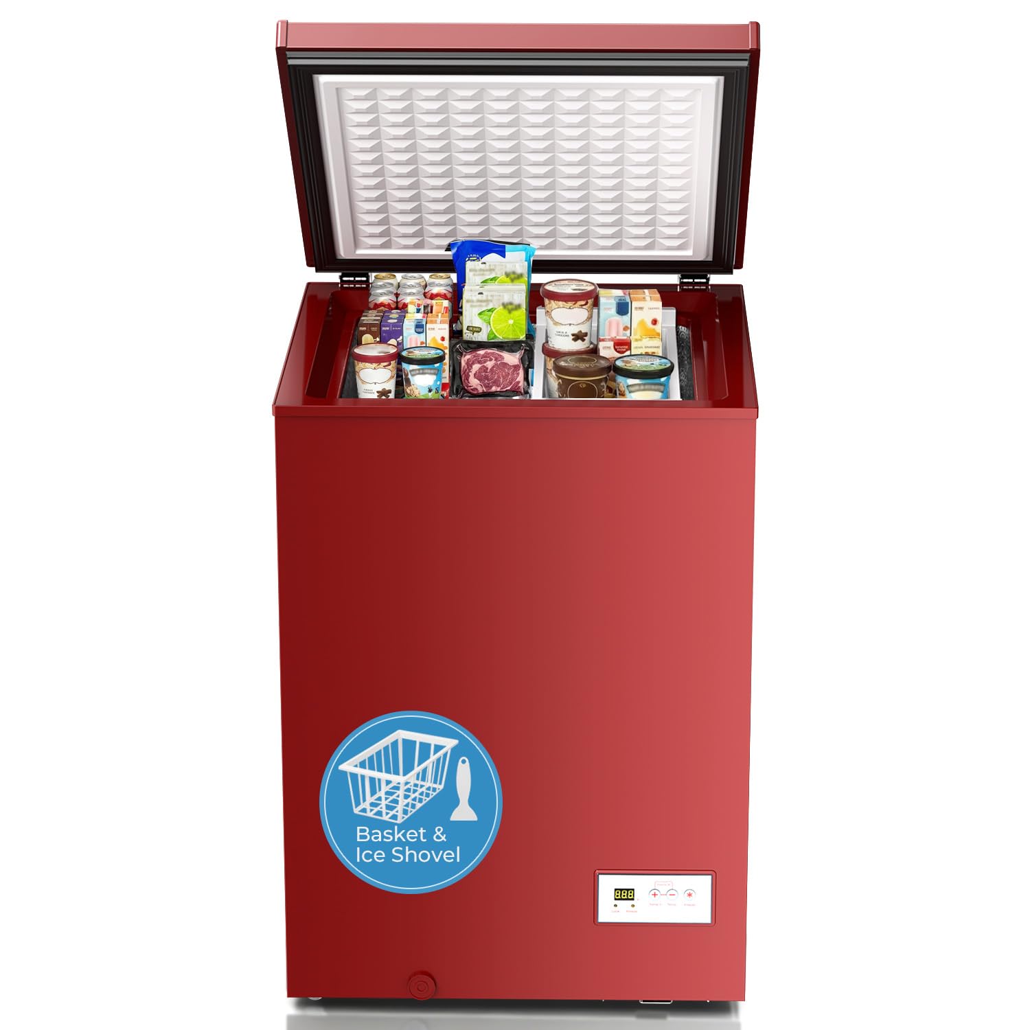 Antarctic Star BD-100B-E 3.2 cu ft Chest Freezer Red