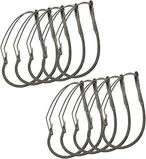 10pcs/Box Weedless Worm Hooks Wacky Fishing Hook for Bass Fishing 4#, 2#, 1#, 1/0, 2/0 (2#-10pcs)