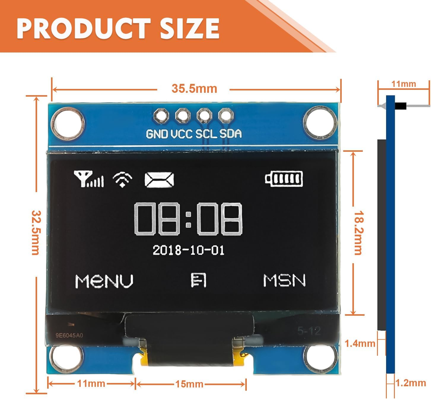 1.3 Inch I2C IIC OLED Display Module 128x64 Pixel Mini Self-Luminous Display Screen Board for Arduino Projects Raspberry Pi with Wire(3Pack White)