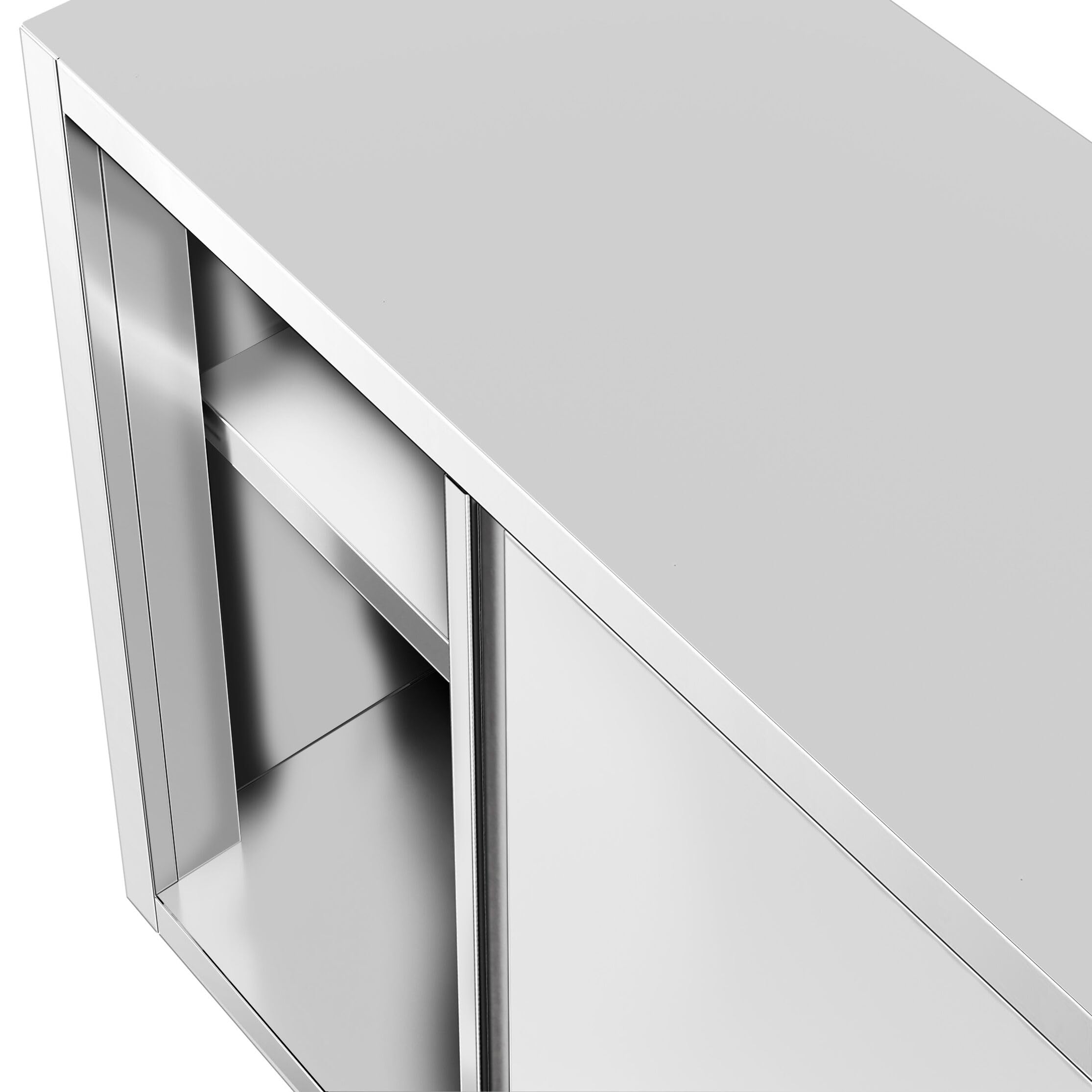 GGM Gastro Wandhängeschrank 1000x400x800mm mit Schiebetüren | Hochwertiger Edelstahl, hygienisch abgerundete Ecken, leichtgängige Schiebetüren, montagefertige Lieferung, langlebig