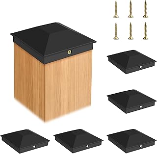 6 PCS 4x4 Post Caps, Fence Post Caps for 3.5inx3.5in Wooden Fence Posts, PP Plastic is Not Only Waterproof and UV-Resistant, But Also Adds Great Aesthetics