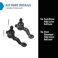 Vista 47 de TRQ, junta de rótula inferior delantera para el lado del conductor y del acompañante
