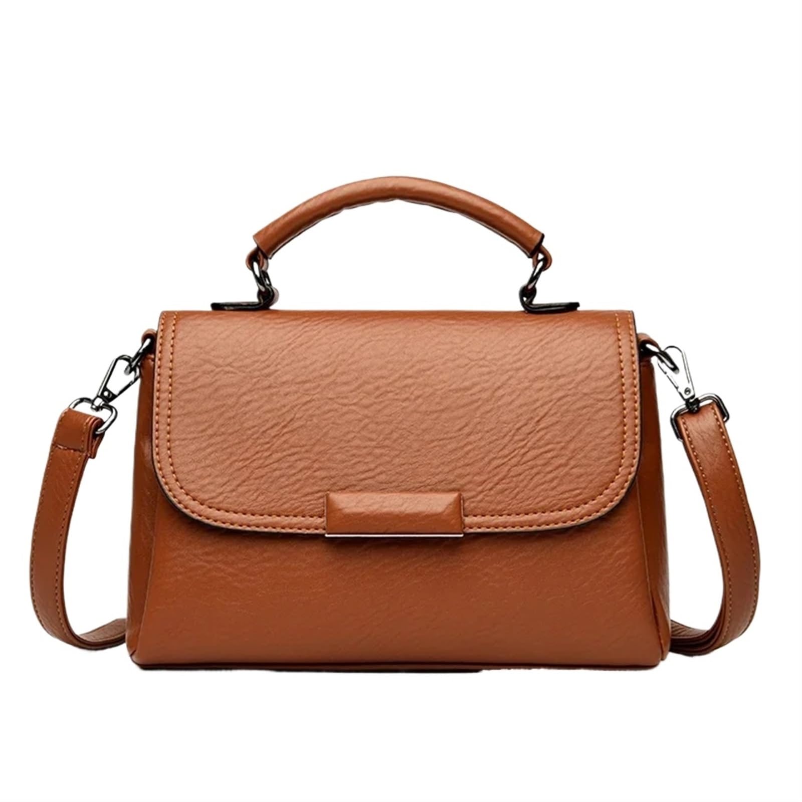 ZYFHYU Crossbody Bag Leather Ladies Handbags Fashion Female Messenger Tote Bags Women Leather Shoulder for ladies(Brown)