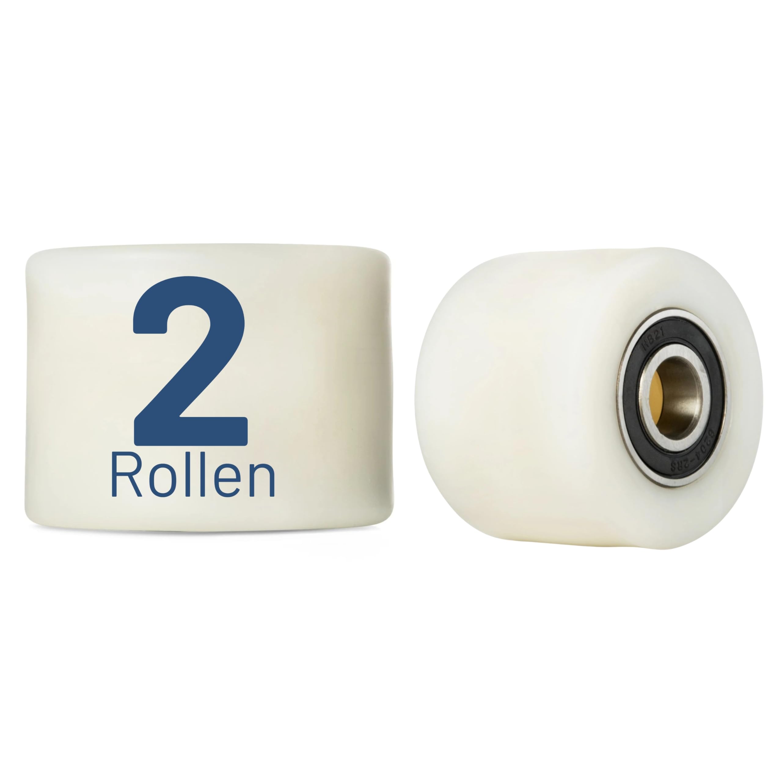 Confezione da 2 Ruote per Carrello Elevatore in Nylon con Asse da 20mm, Ruota per Carrello Elevatore con Cuscinetti a Sfera, 80x90mm