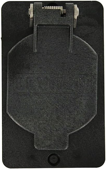 Leviton Coverplate, Single-Gang, Flip-Lid, 1.39-Inch Diameter, Weather-Resistant, 3057-E, Black