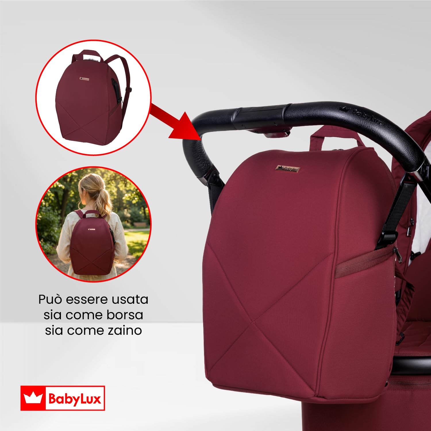 BabyLux® Passeggino 4in1 BOLDO, Set Pieghevole di Passeggino Leggero | Combinati con Navicella, Passeggino da Viaggio, Seggiolino Auto i-Size, Base Auto, 4 posizioni reclinabili, 0-22 kg, UV