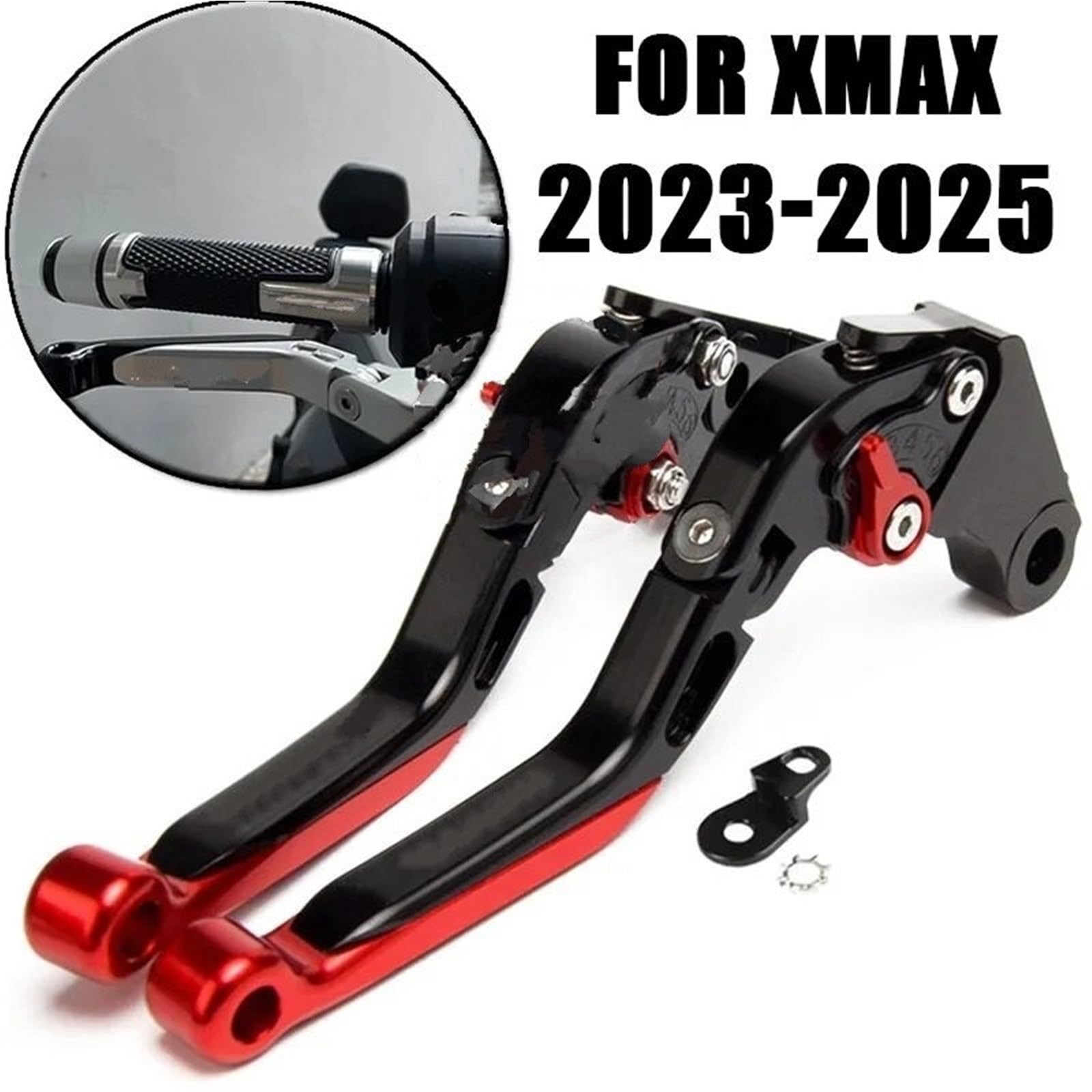 dźwignia sprzęgła hamulca Pasuje do Yamaha XMAX 300/250/125/400 2023-obecnie Zestaw dźwigni hamulca składane dźwignie z blokadą postojową Zestaw krótkich sprzęgła hamulca(8)