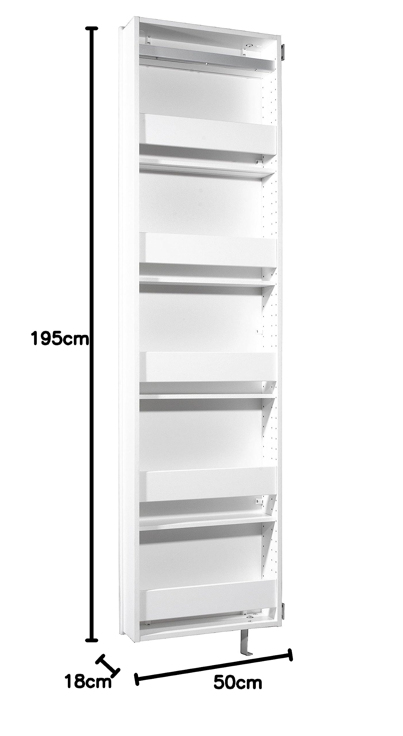 Germania Drehschrank 1189-84, in Weiß, mit verspiegelter Front, 50 x 195 x 18 cm (BxHxT)