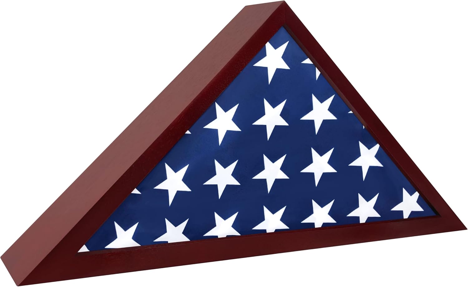 Flag Case for American Veteran Burial Flag Solid Wood Military Flag Display Case Funeral Flag Flag Shadow Boxes to Fit a Folded 5'x9.5' American Flag with Polished Plexiglass Mahogany Large