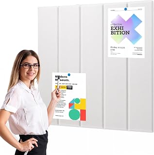 8 Pack Large Cork Bulletin Board Alternative, Felt CorkBoard Tiles for Office Wall, Wall-Friendly Pin Board for Office Home, Decorative & Noise Reduction, White(11.81"x11.81")