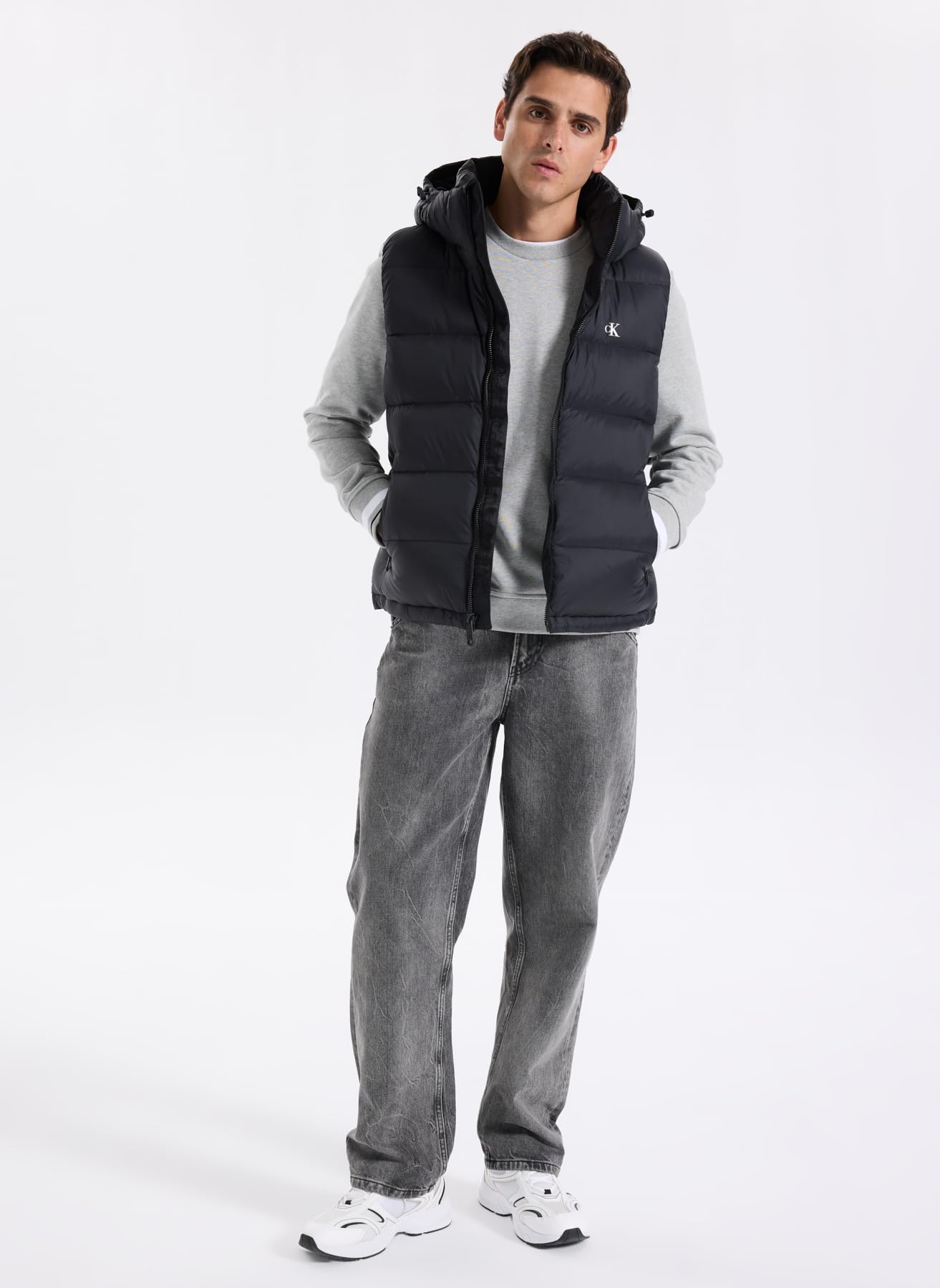 Calvin Klein Kamizelka Mężczyźni Ls Nylon Zip Off Hood Down Puffe Lv04rd531g