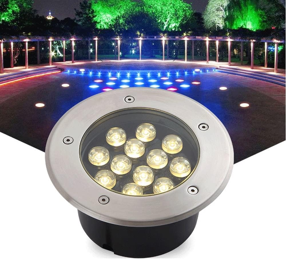 1/3/6/9/12/15/18/24/36W Waterproof In Ground Lights LED Outdoor Bright in-Ground Lights Well Lights for Garden,Pathway(15W,Blue Light)