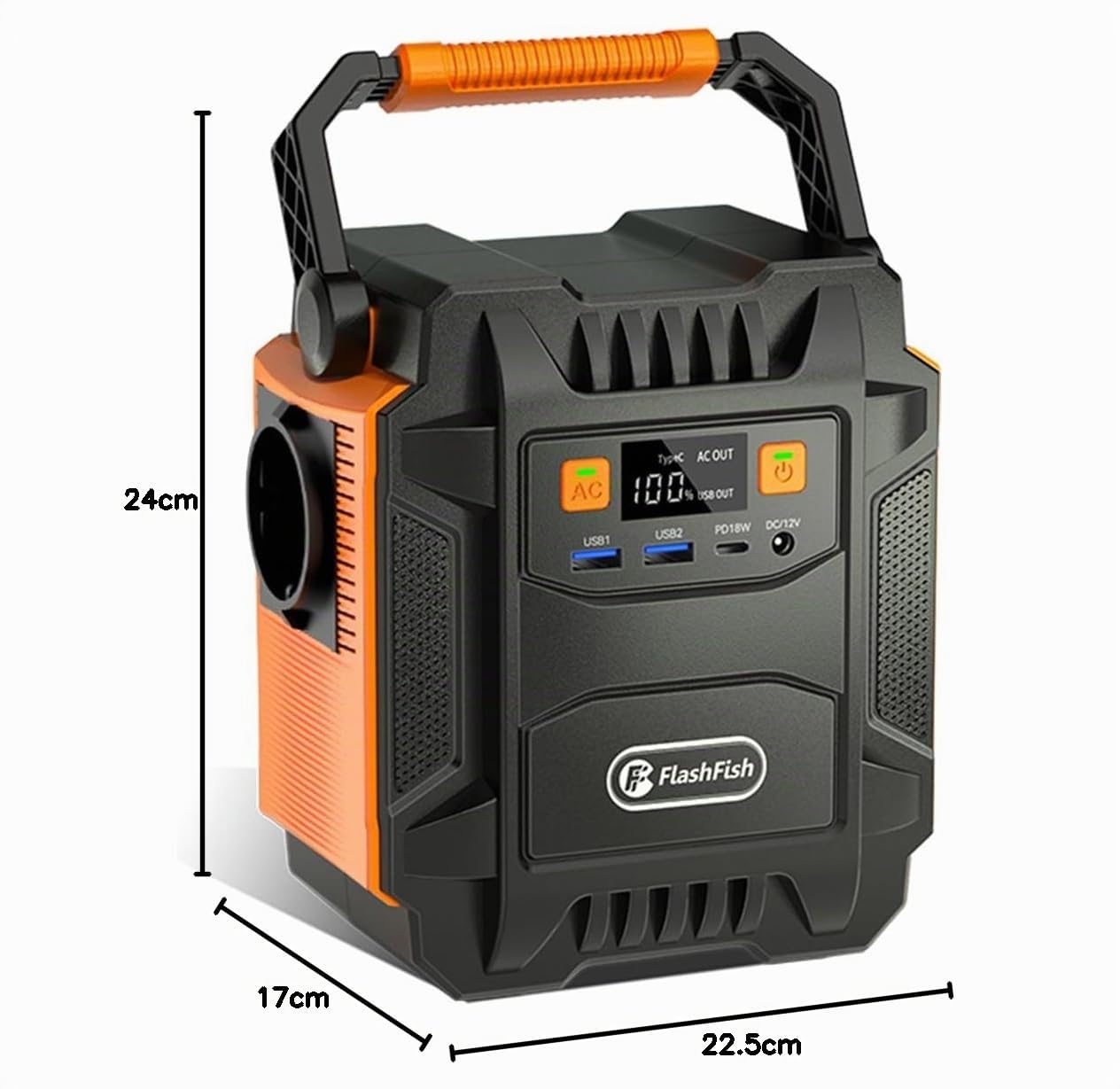 FlashFish Generateur Électrique portable 172,8 Wh, Générateur Solaire 200W/230V Batterie de Secours avec AC/DC/USB/LED, Groupe Éléctrogène Silencieux pour panne de courant à la Maison,Extérieur
