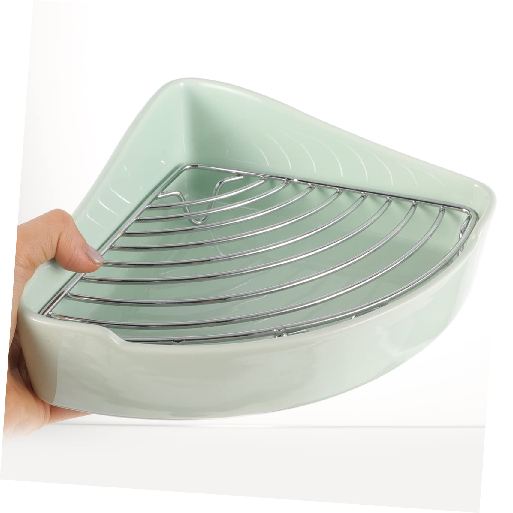 INOOMP Toilette per Piccoli Animali in Ceramica Angolare a Triangolo per Conigli e Cavie Bordi Sicuri e Smalto Interno ed Esterno, per Ufficio e Bagno