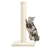 34inch Cat Scratching Post with Natural Sisal Rope 4.3Inch Large Diameter Scratcher Post Tree for Indoor Cats Beige