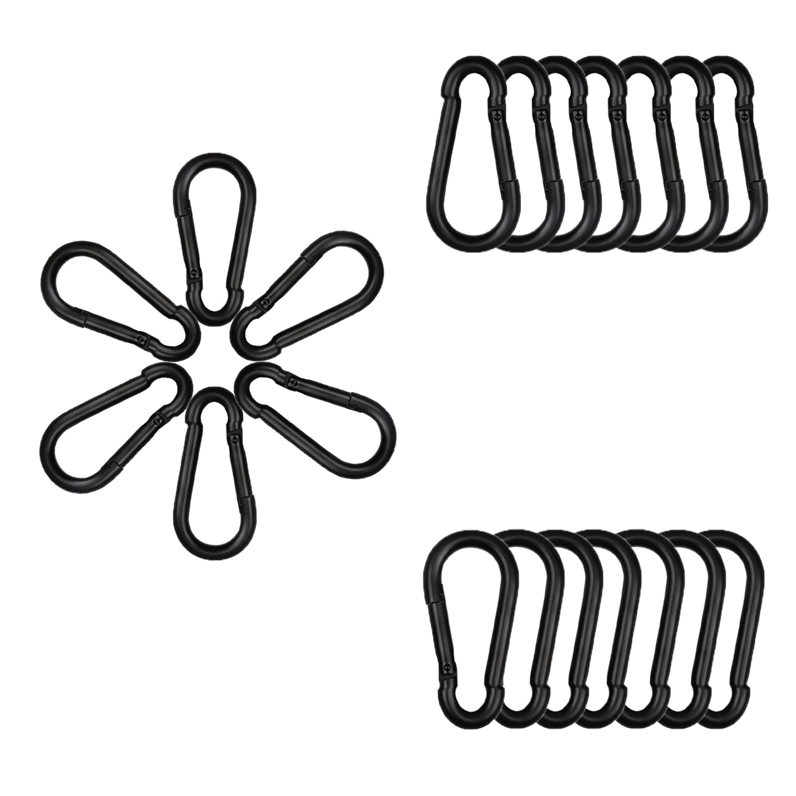 20PCS M5 Black Carabiner Clip, 3/16Inch Snap Hook Quick Link Small Carabiner Clips, 2'' Spring Carabiner Link Buckle for Fishing Camping Hammock Dog Leashes-220LBS Holding Capacity