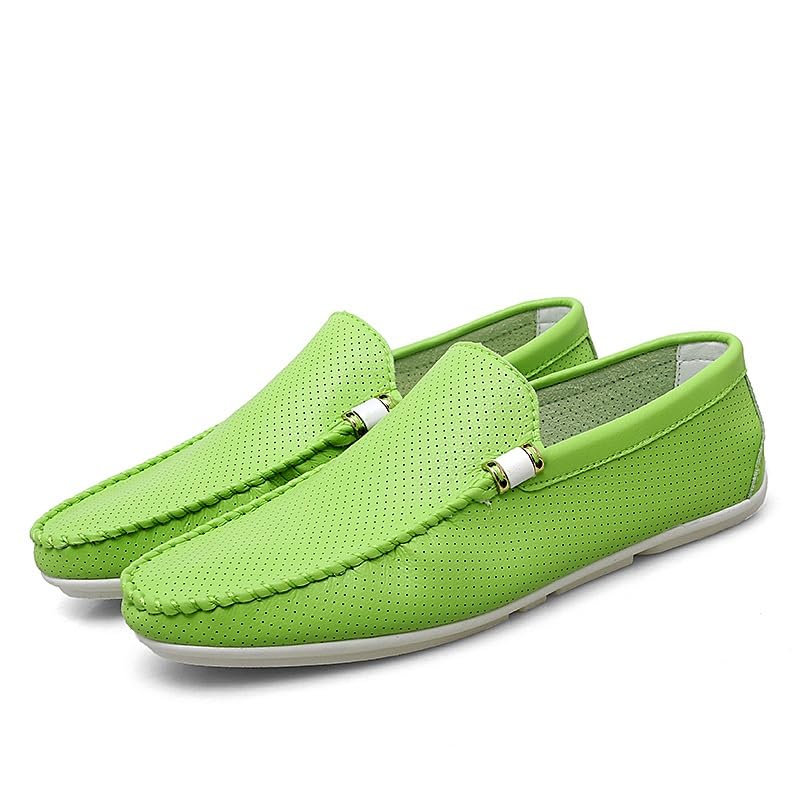 Loafers for Men Hollow Out Breathable Round Toe Vegan Leather Driving Loafers Anti-Slip Flat Heel Comfortable Walking Outdoor Slip-ons3