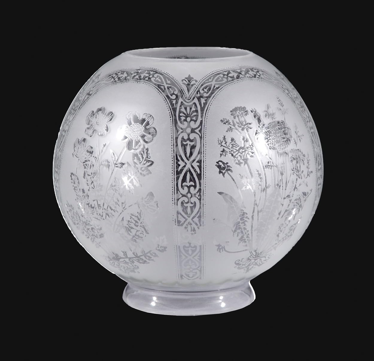 B&P Lamp® Supply 8" Five-Scene Clear & Etched Glass Gas Shade