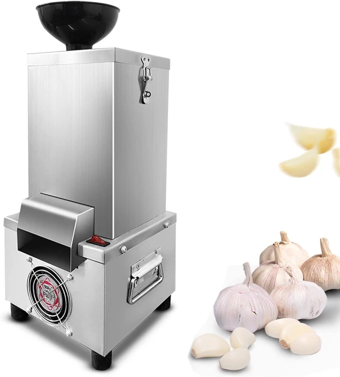 TECHTONGDA 110V Commercial Garlic Peeling Machine Electric Stainless Steel Garlic Peeler Automatic Garlic Peel Remover with Peeling Speed 25kg/h for Restaurants Barbecue Shops Canteen Hotels