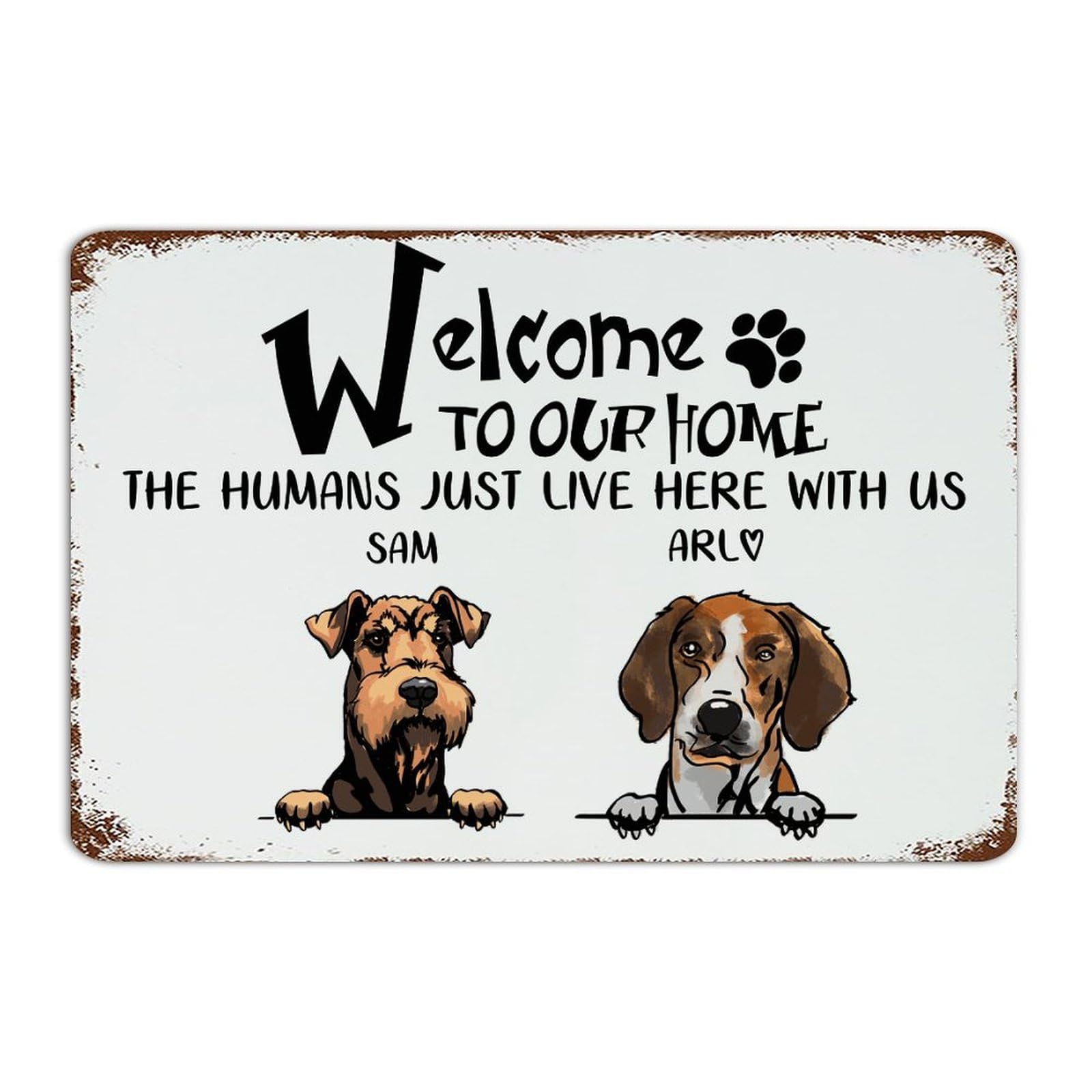 Panneau métal Welcome cadeau pour patio et homme, plaque humour pour pendaison de crémaillère