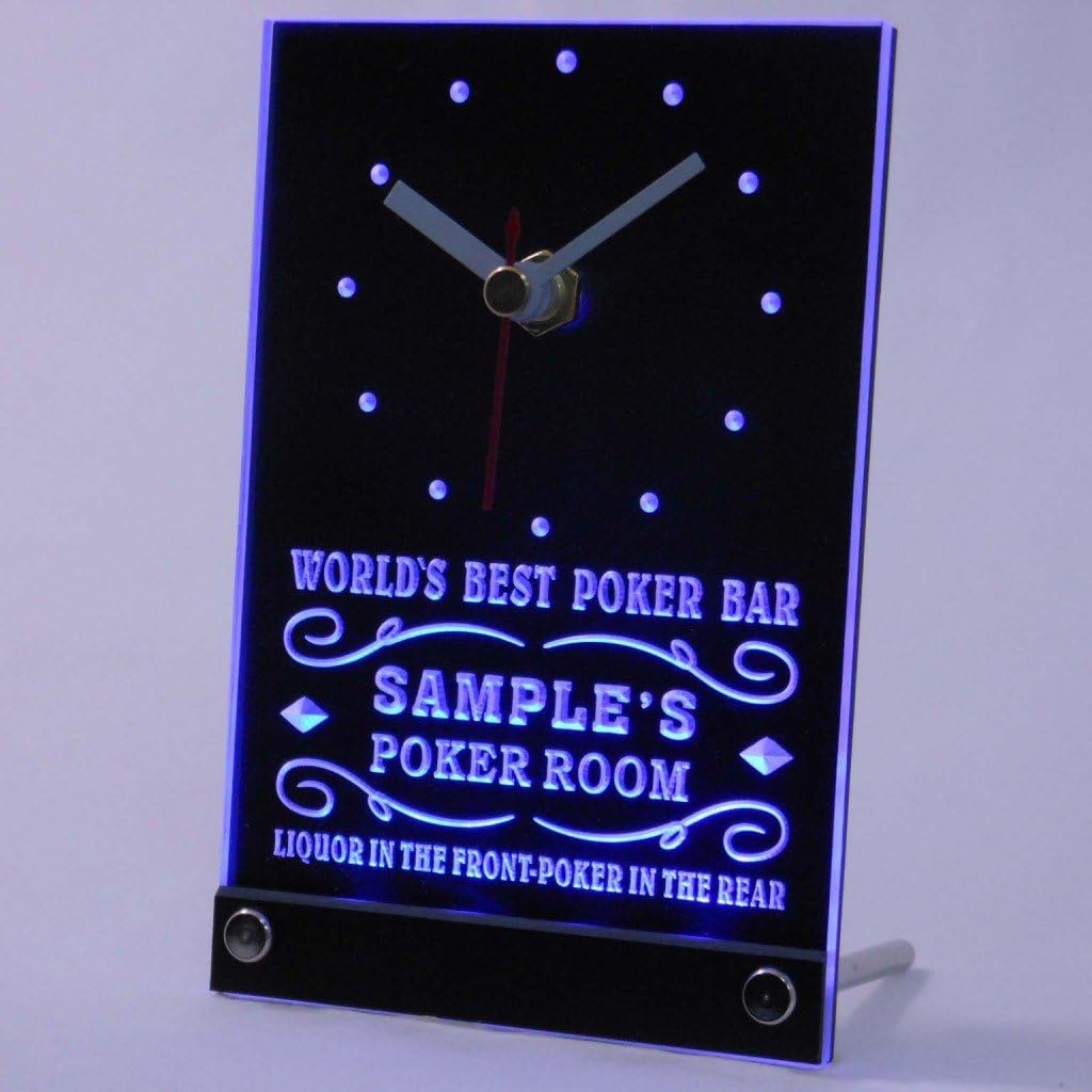 ADVPRO tncqn-tm Personalized Custom Best Poker Room Liquor Bar Neon Led Table Clock