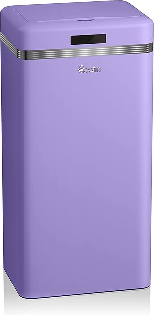 Swan SWKA4500PURN Retro 45L Square Sensor Bin, Purple, One Size