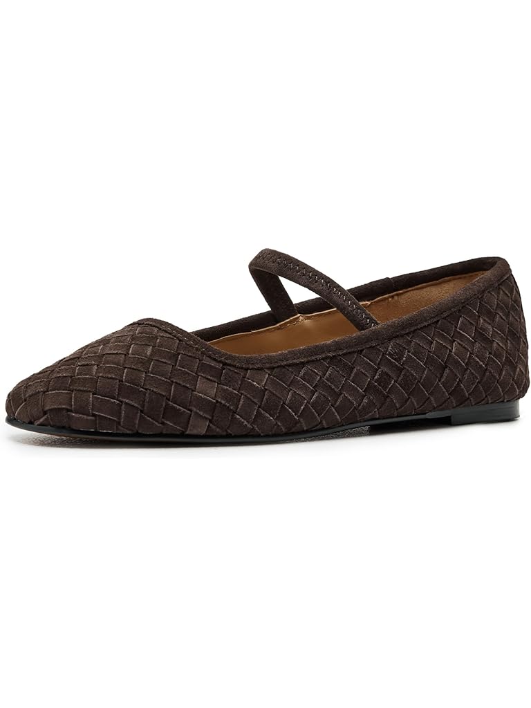Brown Madewell Greta Elastic Mary Jane - Woven Suede