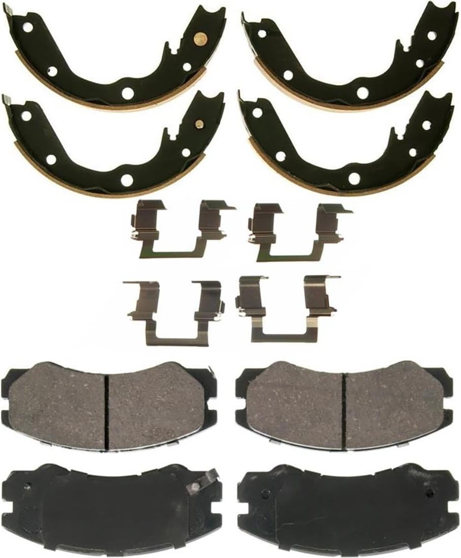Replace 8970352571, Front Brake Pad and Rear Parking Brake Shoe for Honda Passport 3.2L 1994 1995 2000 2001, for Isuzu Rodeo Sport 2.2L 2001, for Rodeo Sport 3.2L 2001, 2 Pack