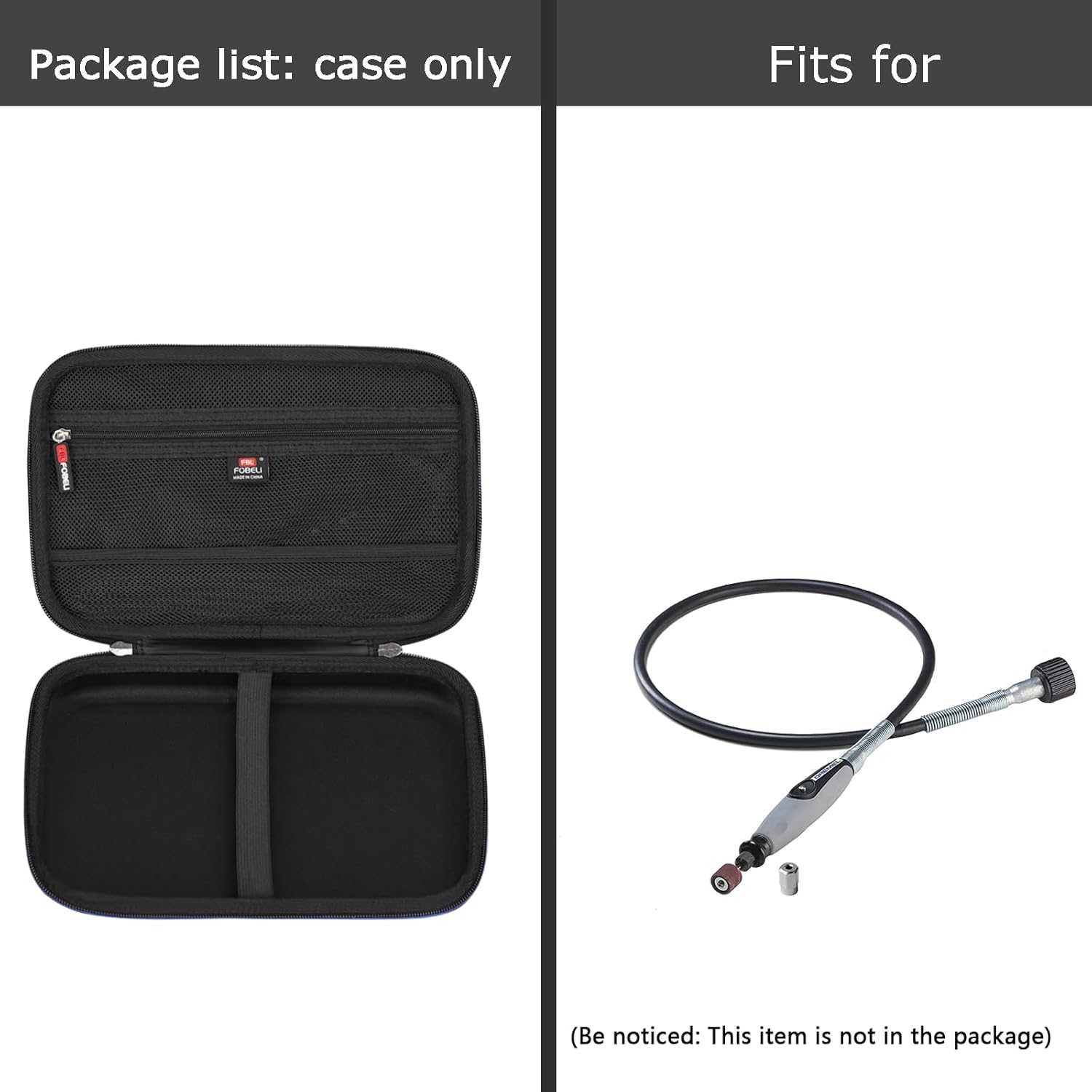FBLFOBELI Hard Case Replacement for Dremel Flex Shaft Rotary Tool Attachment, Engraver, Polisher, and Mini Sander (Case Only)