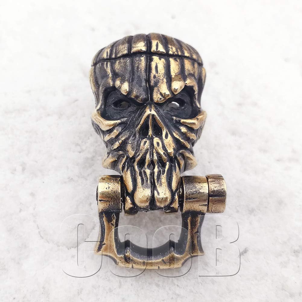 CooB EDC Metal Hand-Casted Paracord Clasp Shackle Buckle Bead Skull Skulls Collection. Luxury Shackles Clasps Locks for Cusom Paracord Bracelets Making 1Pcs/Lot (Halloween Skull Bronze)
