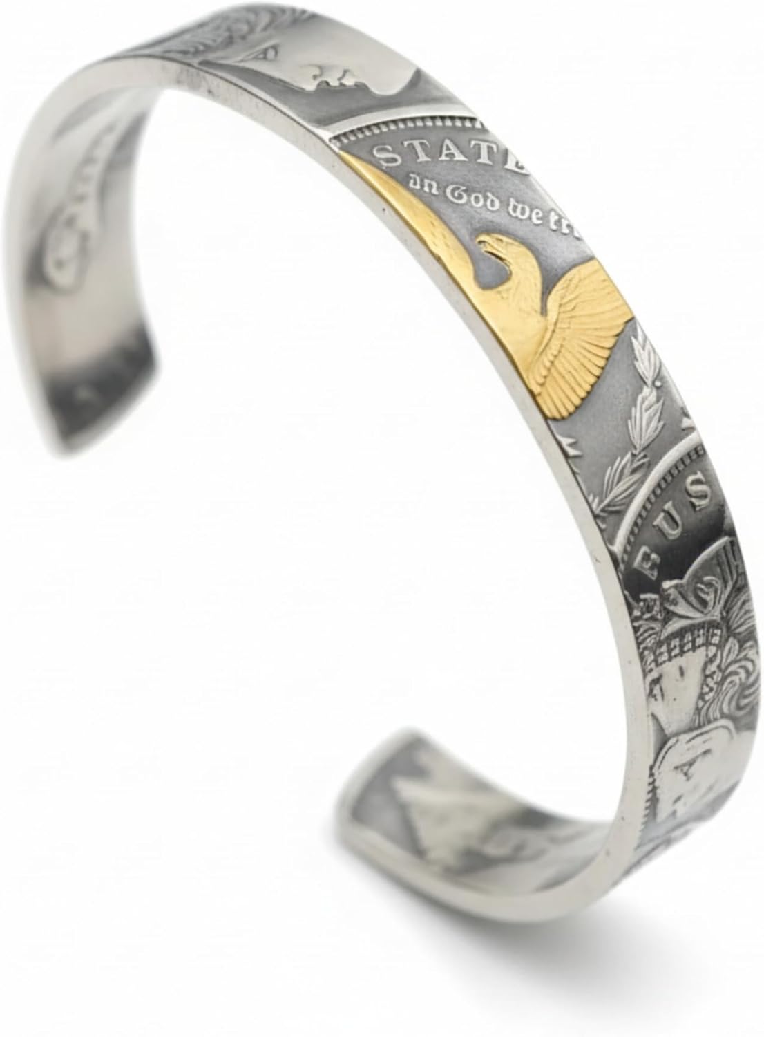 Morgan Silver Coin Bracelet – Handcrafted 90% Silver 1921 Morgan Dollar Adjustable Bracelet, Dual-Sided Eagle & Liberty Design, Unisex Vintage Heritage Jewelry