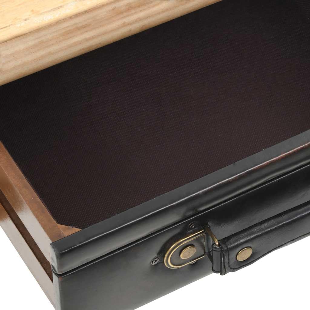 Cassettiera in Legno Massello di Abete 3 Cassetti 80x36x75 cm | Mobiletto vintage con cassetti stile valigia, ideale per organizzare oggetti in soggiorno o camera da letto.