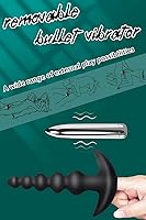 Vista 3 de Tapón de silicona flexible con cuentas anales vibrantes, 16 modos de vibración, diseño graduado, juguete sexual anal, vibrador impermeable