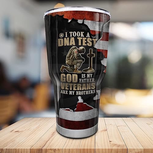 Miniatura 8 de N NAMESISS Vaso de veterano personalizado impreso en toda la superficie, vaso para veteranos, Veterans Are My Brothers, vaso de 30 onzas, vaso para