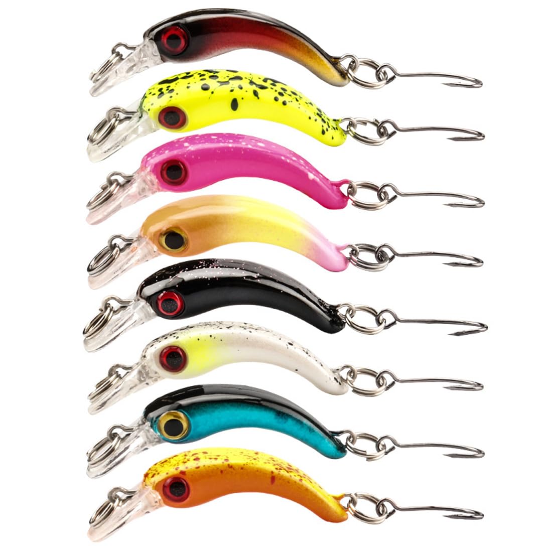 Set di 8 Cucchiaini da Pesca, Esche Rotanti per Trota con Amo Singolo, Artificiali Spinner per Pesca in Acqua Dolce e Salata (Multicolore)