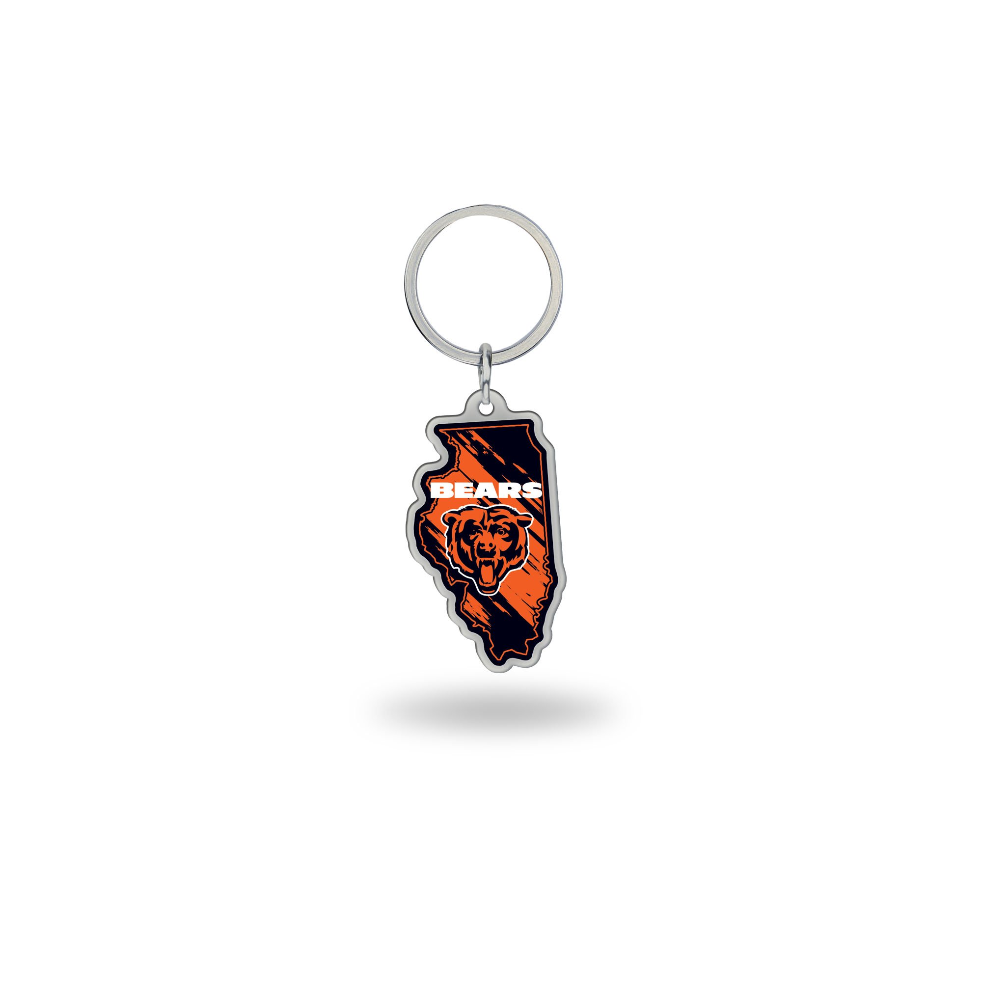 Rico Industries NFL Chicago Bears State Shape Keychain 2 x 3-