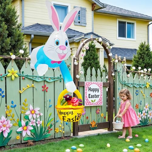 Décorations de Pâques gonflables 2,4m avec éclairage LED extérieur - 4