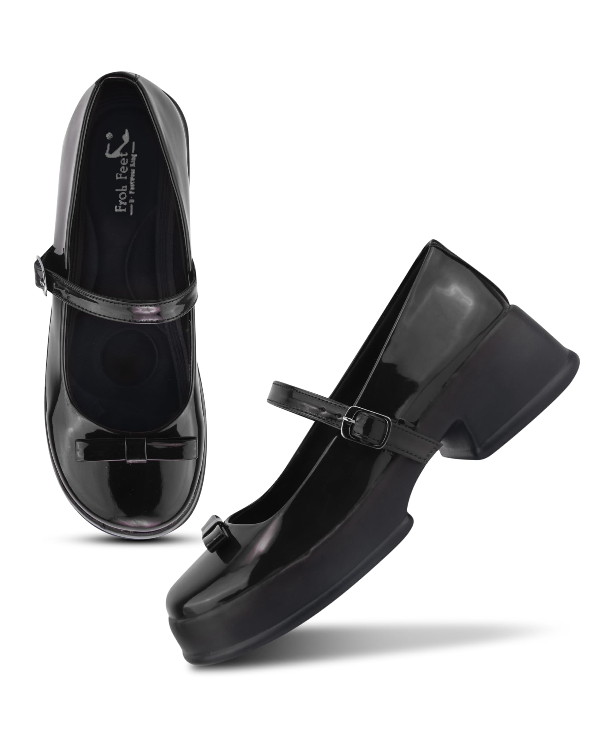 Froh Feet Classic Mary Jane Shoes with Dainty Bow Detail and Supportive Chunky Sole for Timeless Style-picture-54