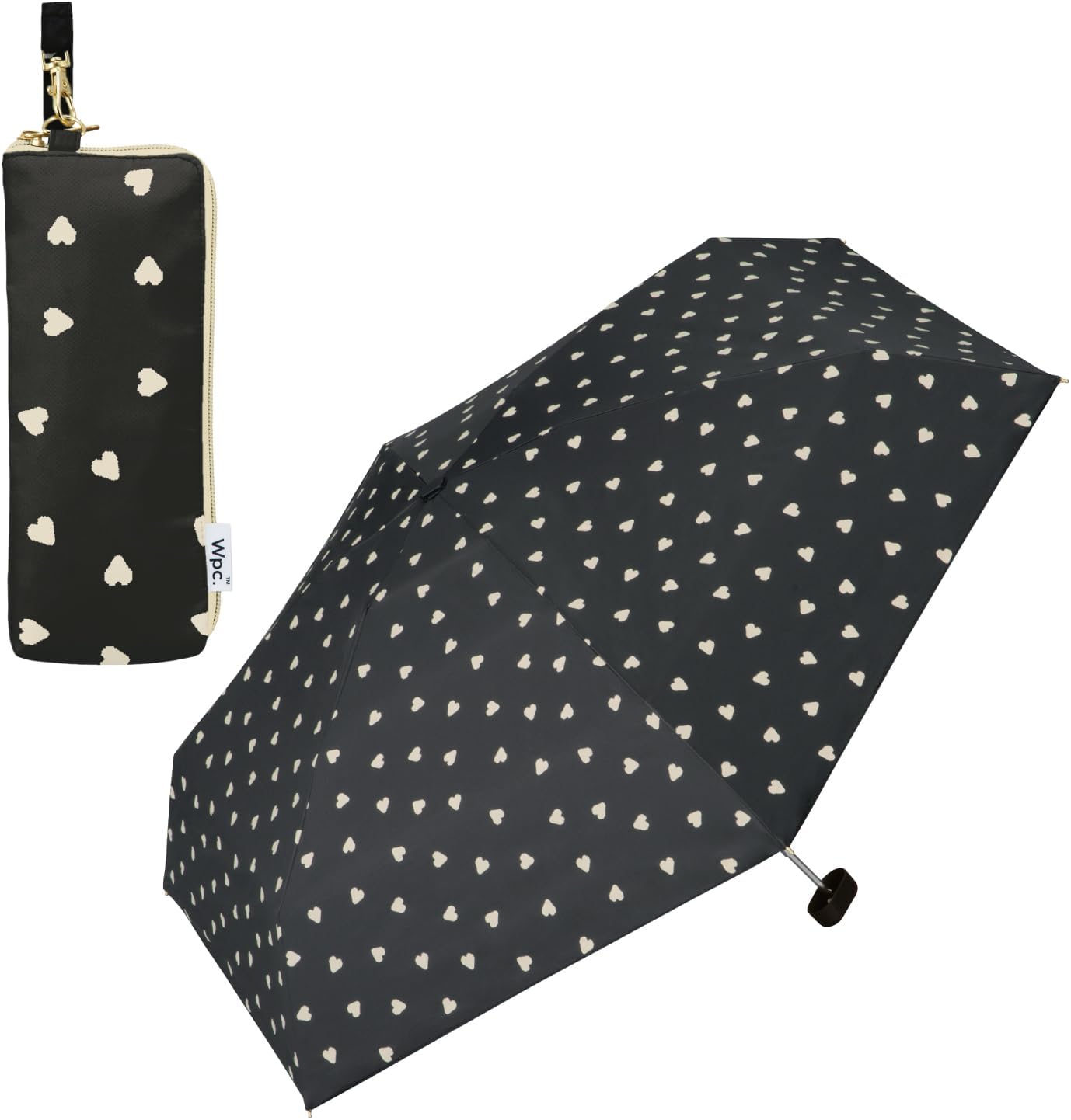 Wpc. Parasol Shade Jagged heart Small hearts Mini Shields sun 100% protection from UV ray Shields heat Good for rain or shine Foldable parasol Commute to work Commute to school Travel Stylish Cute Female Women 801-14828-102
