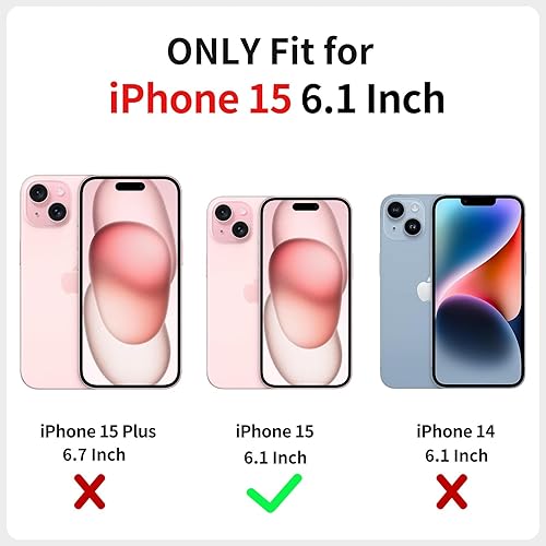 Miniatura 2 de XIZYO Funda para iPhone 15, diseño floral para iPhone 15, bonita funda estética con patrón de flores de rosas para mujeres y niñas, funda protectora