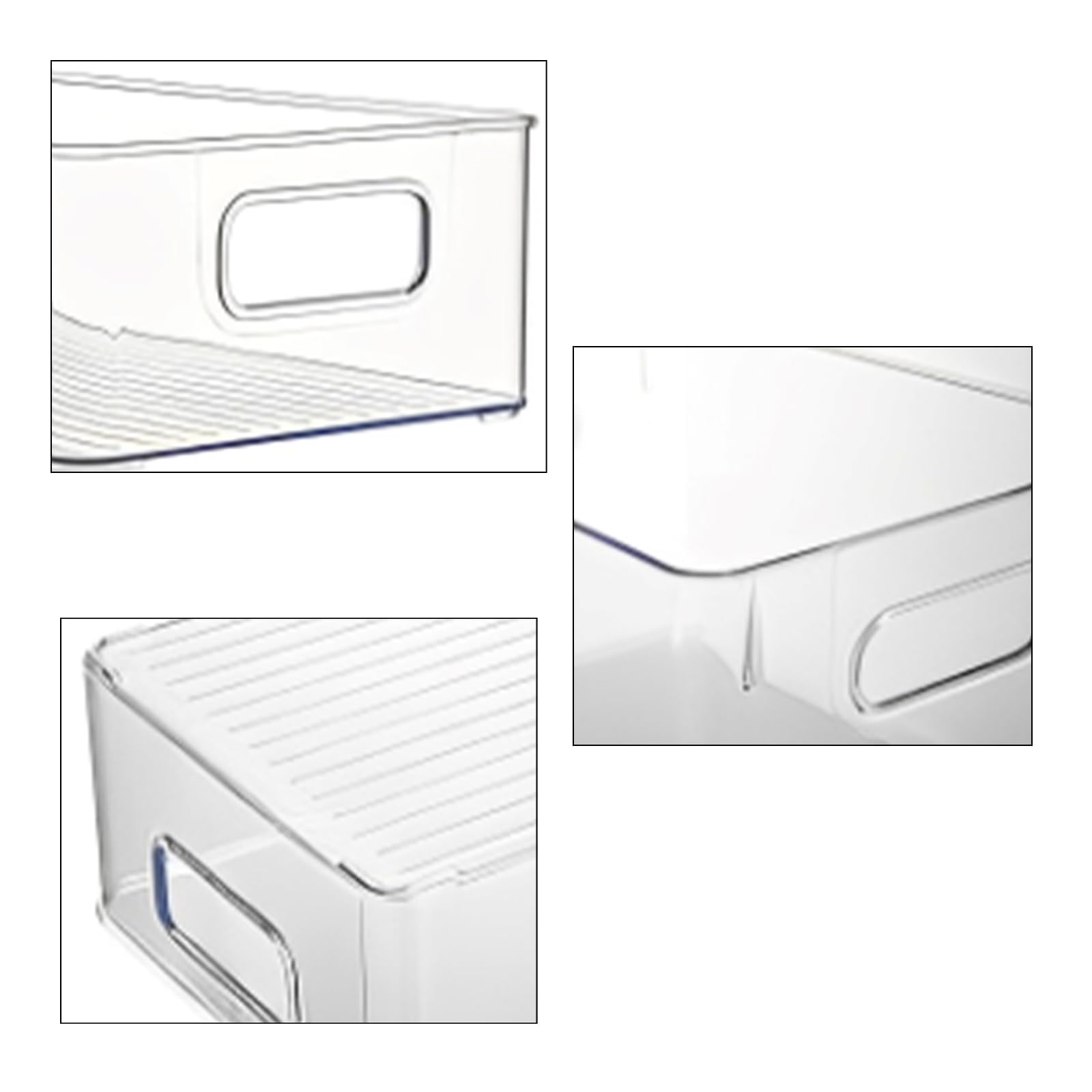 2 Pezzi Contenitori Alimentari Organizer, Contenitori Frigo Impilabili, Organizer Frigorifero Trasparenti, per Frigoriferi, Congelatori e Armadietti