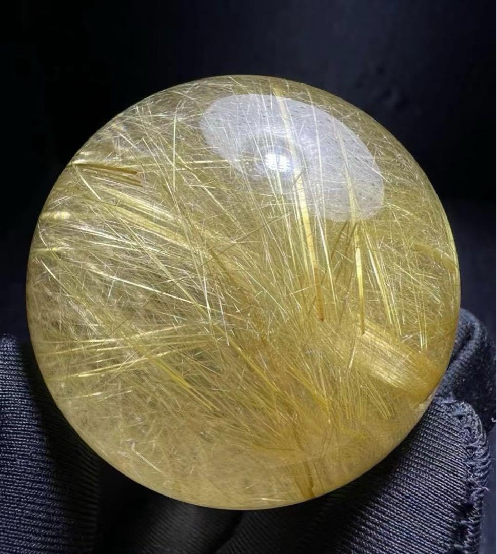 Amazon.co.jp: ︎天然ゴールド ルチル クオーツ 置物 51.8mm 195g