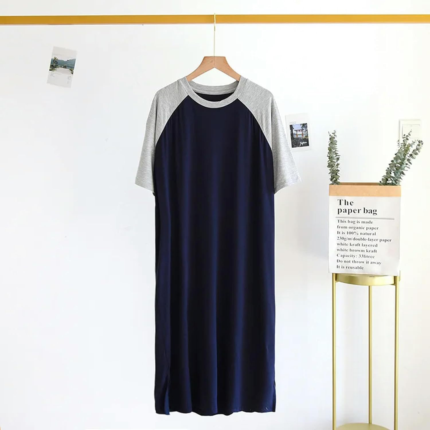Piżamy Damskie Wiosna Lato Koszule Nocne Damska Koszula Nocna Krótki Rękaw Długa Koszula Nocna Bawełniana Plus Size Bielizna Nocna, Picture2, XL