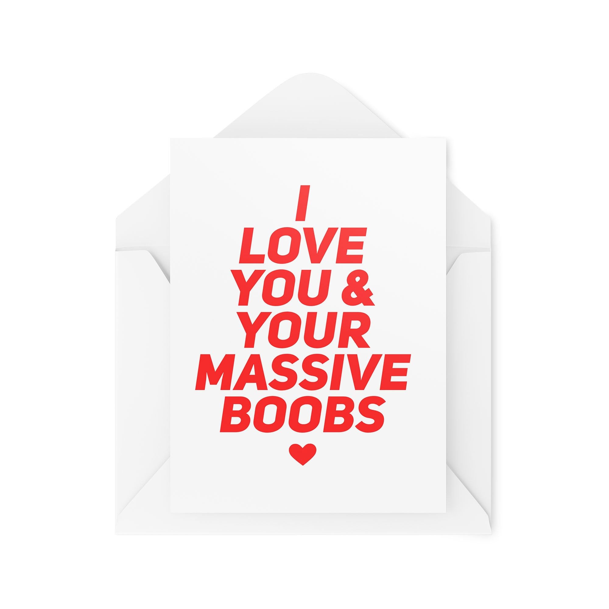 Funny Cards for Couples - Boyfriend Girlfriend Cards - Husband Wife Cards - I Love You & Your Massive Boobs - Rude Cards - Cheeky - CBH2047