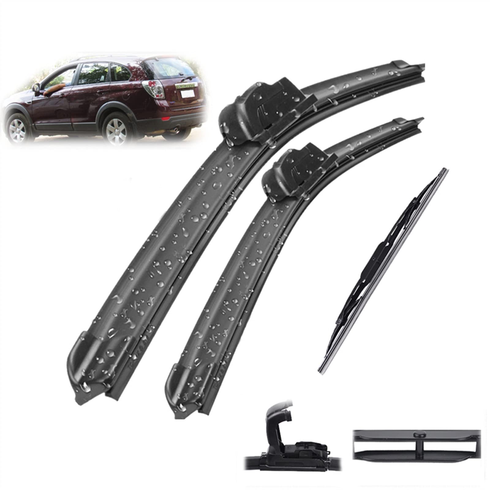 24"+16"+13" Zestaw przednich i tylnych piór wycieraczek Zestaw wycieraczek samochodowych do szyb samochodowych, do Chevroleta, do Captiva 2006-2018
