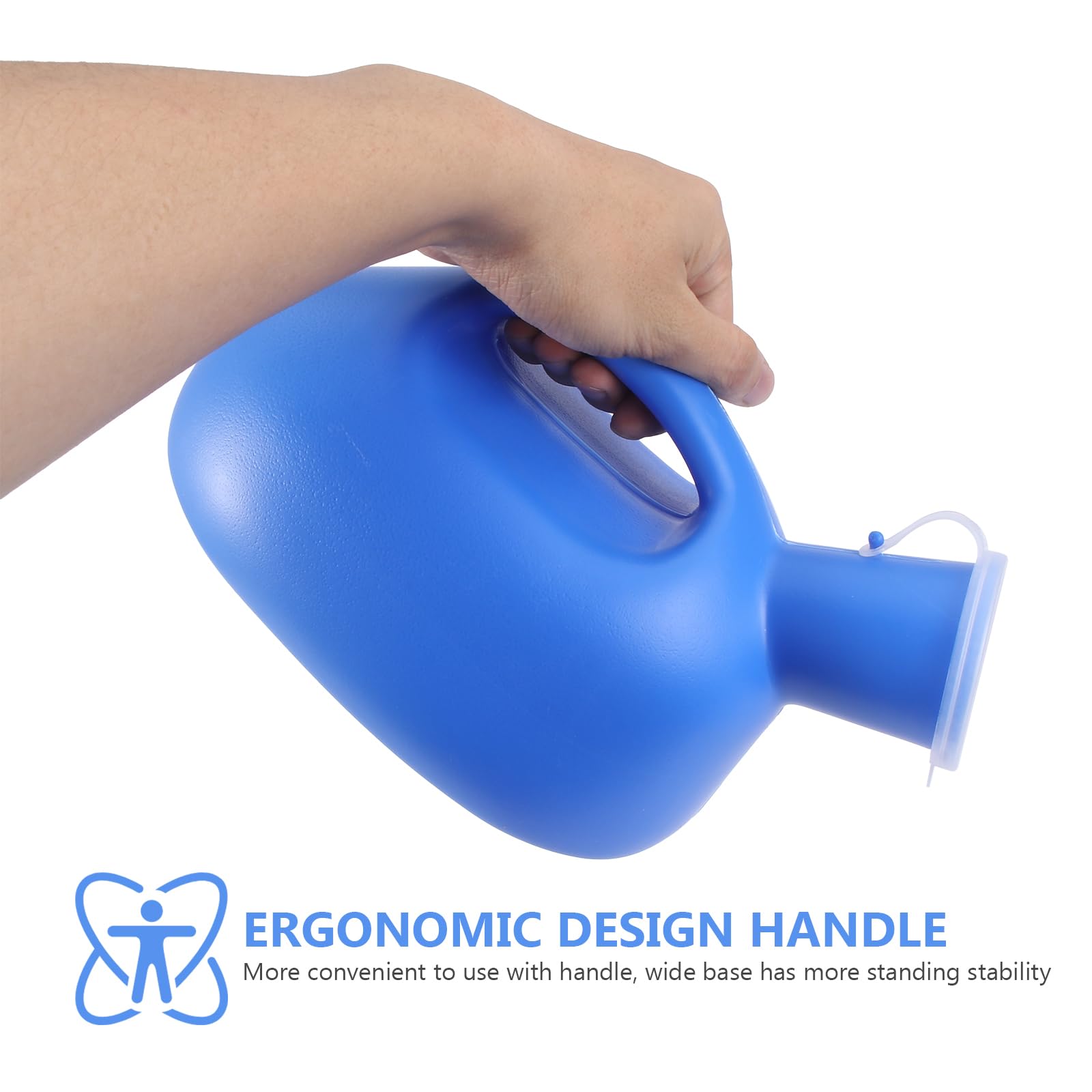 Healifty Urinoir Portable Homme 2 Litres Urinoir De Voyage En Pe Avec Couvercle Poignée Ergonomique Bec Verseur Trapezoïdal Léger Pour Urgences Extérieur