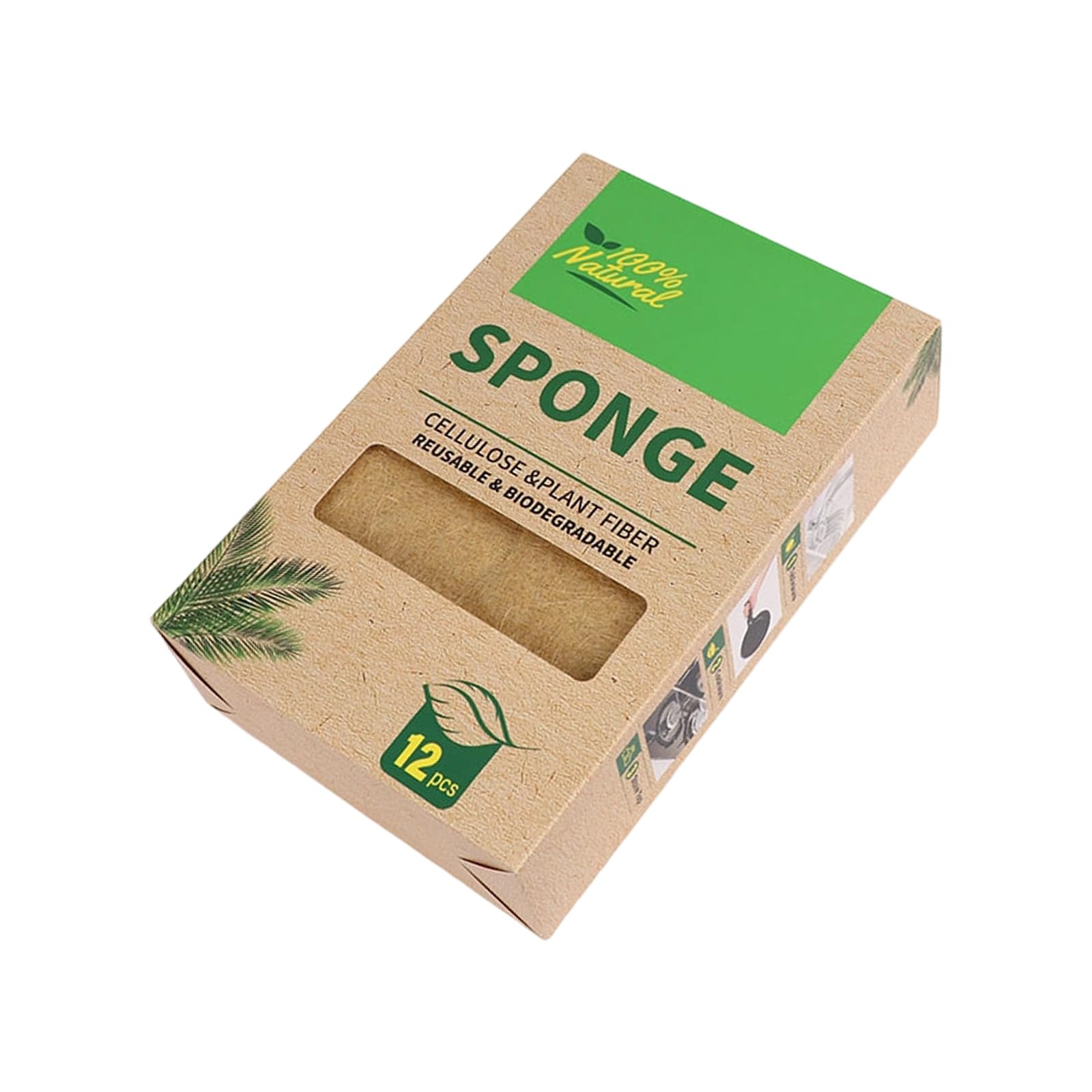 12 / 24Pcs Wood Pulps Sisal Sponges Scrubbing Scouring Pad for Household Kitchen Cookware Cleaning Dishwashing Essential Kitchen Sponge Scrubbers