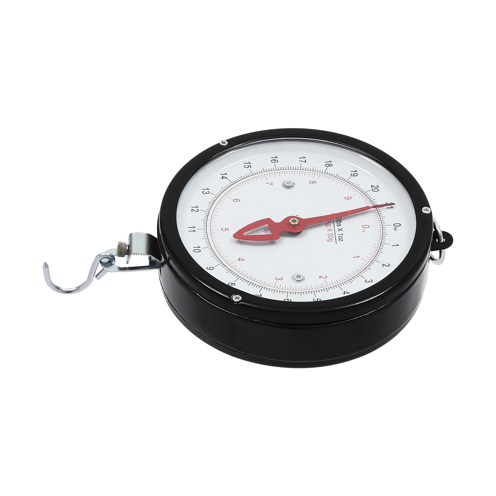 Mechanical Hanging Weight Scale 22lbs Double-Sided Dial Hanging Scale with Tray&Chain 8.27 inch Dial High Accuracy Spring Dial Weight Scale for Farm, Kitchen Food and Produce Weighing (Black)